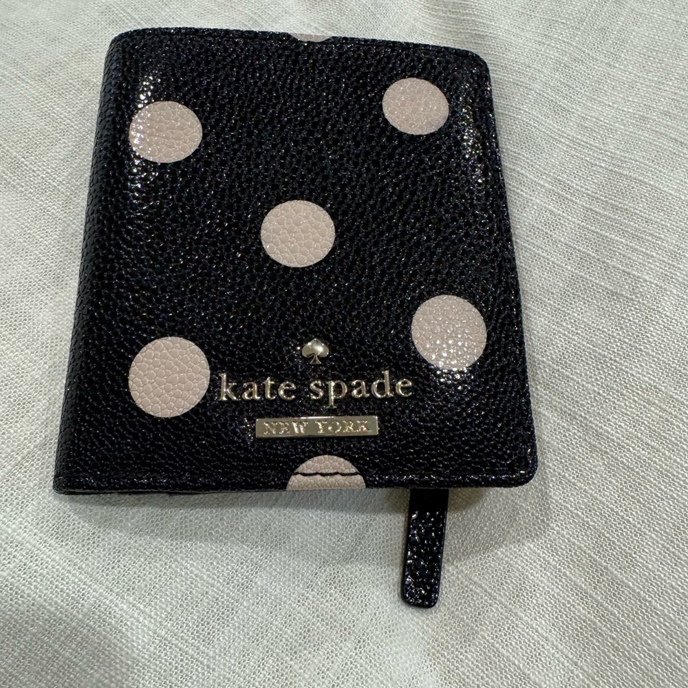 Kate Spade Black and Cream Polka Dot Key & Card Holder